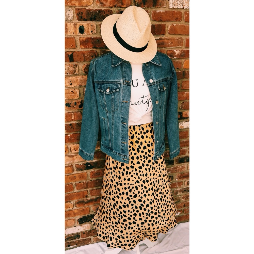 Cheetah midi skirt